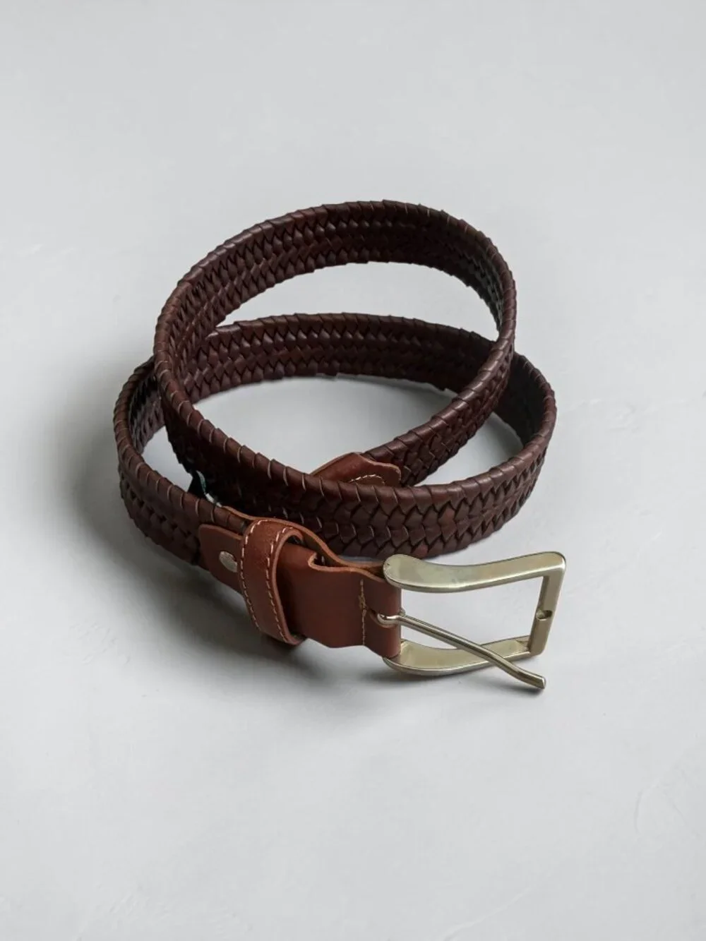 SUIE VALENTINI Men’s Brown Woven Belt Size 36